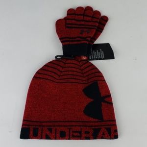 Under Armour Youth Beanie Gloves Cold Gear Medium